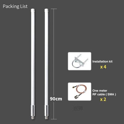 8dBi LoRa Antenna Fiberglass 8dBi Gain Outdoor Waterproof Ul
