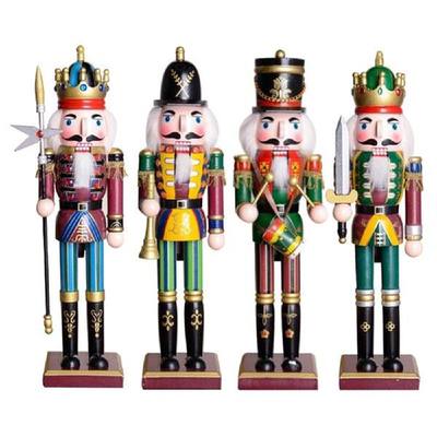 1Pcs Wooden Nutcracker Soldier Figurines Ornaments 38CM