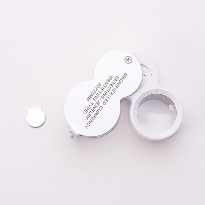 MG9888 Foldable Silver Mini 40X/25mm Jewelry Single Magnifie