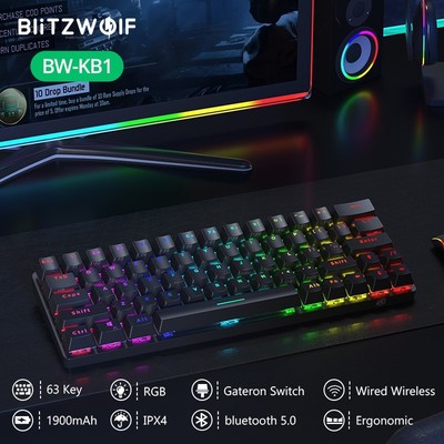 BlitzWolf BW KB1 bluetooth 5.0 Wireless Mechanical Keyboard