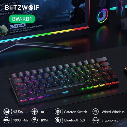BlitzWolf BW KB1 bluetooth 5.0 Wireless Mechanical Keyboard