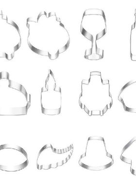 12 Types Easter Cookie Cutters Moulds Stainless Steel