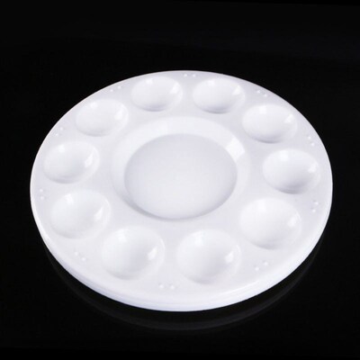 Paint Palette Tray Round Plastic Watercolor Mixing Palette C
