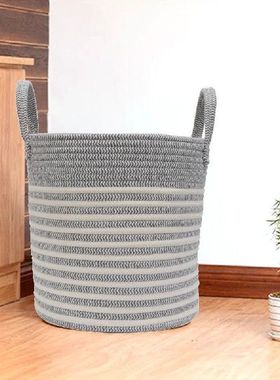 Cotton Rope Storage Baskets Handmade Woven Dirty Clothes