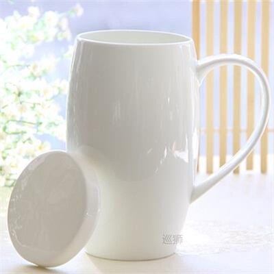 720ML, Bone china mugga mug, plain white porcelain lids ther
