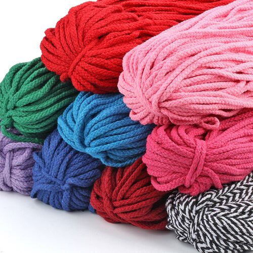 Colorful 5mm Cotton Cord Twisted Rope High Tenacity Macrame