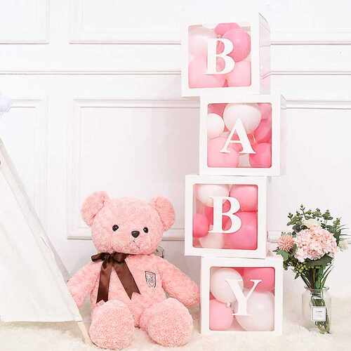 Transparent Name Custome Letter Baby Shower Balloon Box 1st