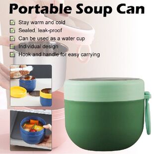 600ml Stainless Steel Lunch Box Vaccum Soup Cup With Spoon