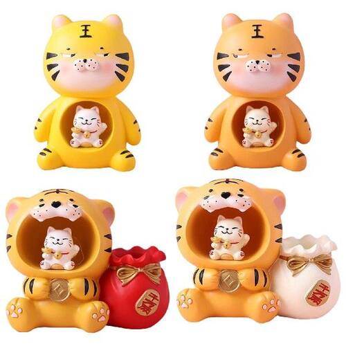 Pen Holder Light Tigers Statue Desktop Ornaments Baby Night