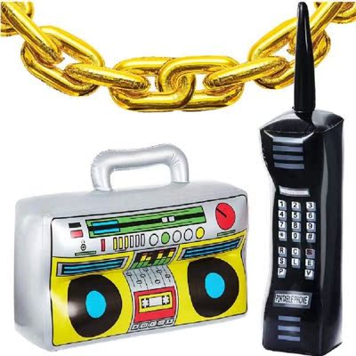 Inflatable Radio Boombox Mobile Phone Props 16 inch Gold
