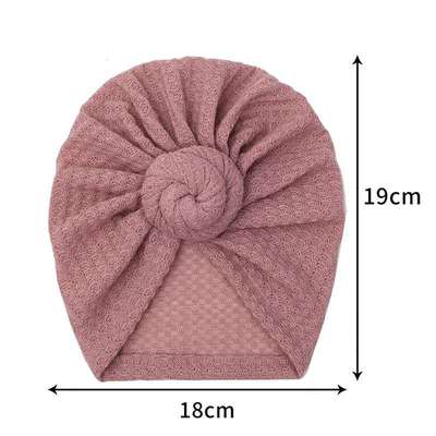 New Solid Waffle Crochet Knit Baby Hat 3M-5T Turban Infant T