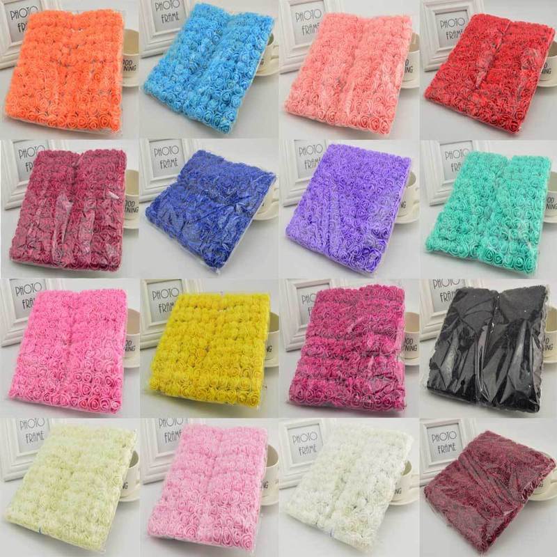144pcs 2cm MINI foam roses for home Wedding fake Flower Deco