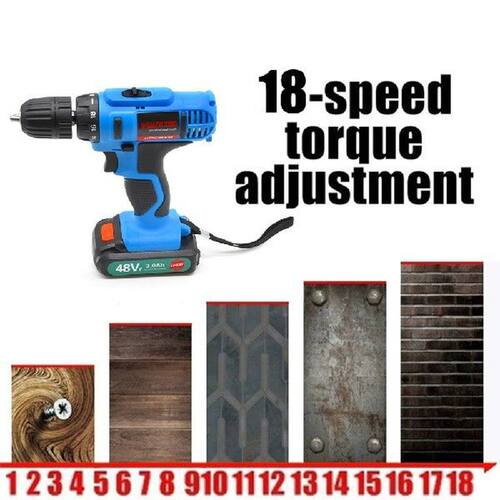New 48V Cordless Electric Screwdriver 2Speed Wireless