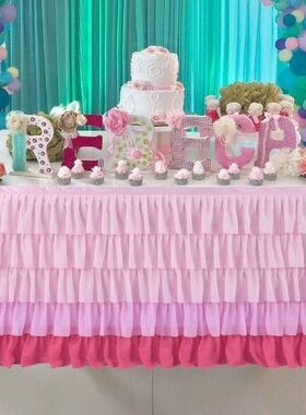 5 Layer Tulle Table Skirt Tutu Table Skirts Tableware Baby