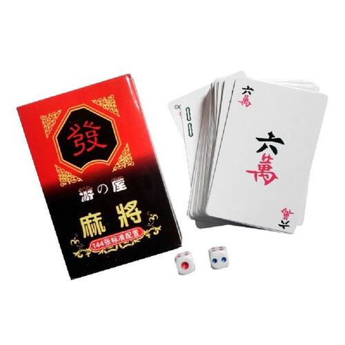 Chinese Traditional Mahjong Playing Cards With 2 Dices For