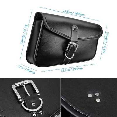 Motorcycle Bag P Leather Saddlebag Saddle Swingarm Bag Left