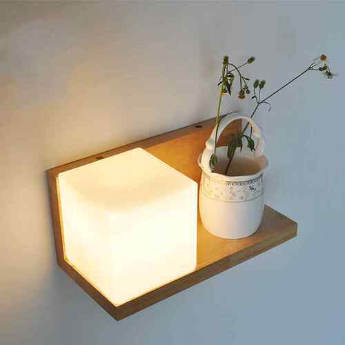 Nordic wall lamp wood lamp bedside bedroom simple oak