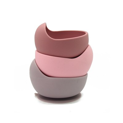 Baby Silicone Feeding Set Wooden Spoon Suction Bowl Baby Pla