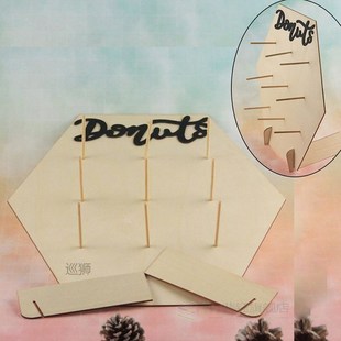 Wooden Wall Holds Donut Boards Stand Hanging Donuts Table We