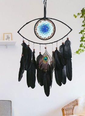 Devil's Eye Dream Catcher Feathers Blue Devil