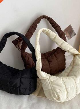 New Oxford Cloth Women's Shoulder Bag Folds Rhombus