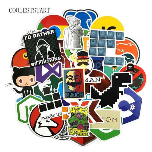 123Pcs/Pack Programming Stickers Geek Hacker Stickers For L