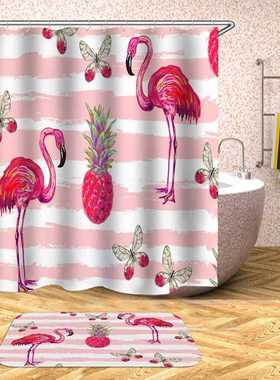 Shower Curtains Bathroom Flamingo Waterproof Animals Polyest