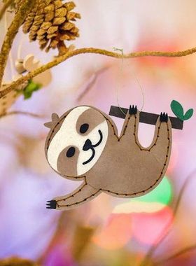 Sloth Combination Pendant Branch Plant Markers Upside Down