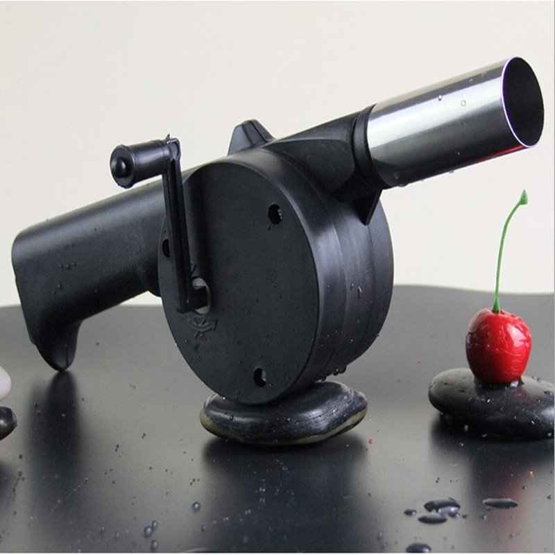 Hand Crank BBQ Fan Portable Barbeque Air Blower Handle Speed