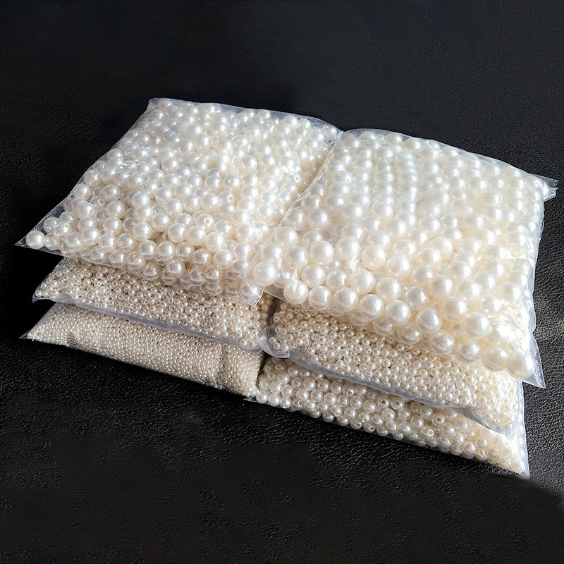10-400pcs/lot 3-20mm straight holes acrylic imitation pearl