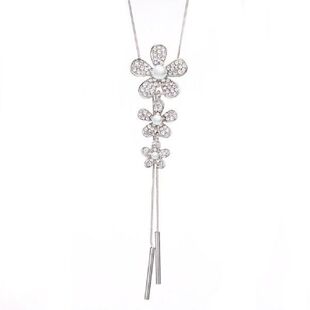 Fashion Flowers Faux Pearl Rhinestone Necklace Choker