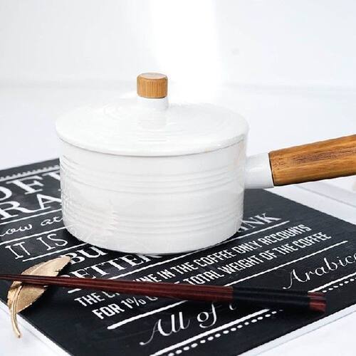 Japanese creative household rice soup bowl wooden handle