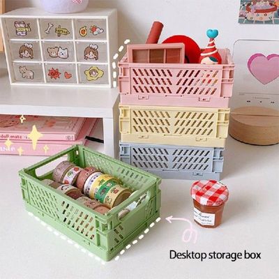 Cute Mini Folding Plastic Storage Box Collapsible Storage
