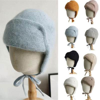 Women Hat Winter Angora Knit Earflap Warm Autumn Outdoor Ski