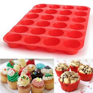 24 Cavity SiliconeSoap Cookies Cupcake Bakeware Pan Tray
