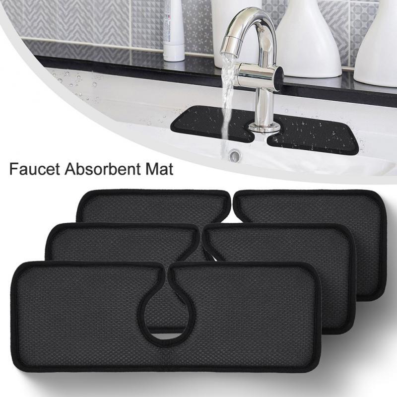 Kitchen Faucet Absorbent Mat Reusable Sink Splash Guard