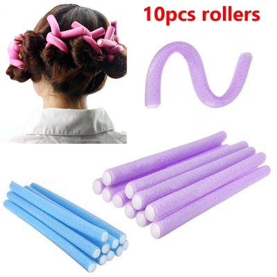 10pcs Magic Hair Curlers Rollers Soft Foam Bendy Hair Roller