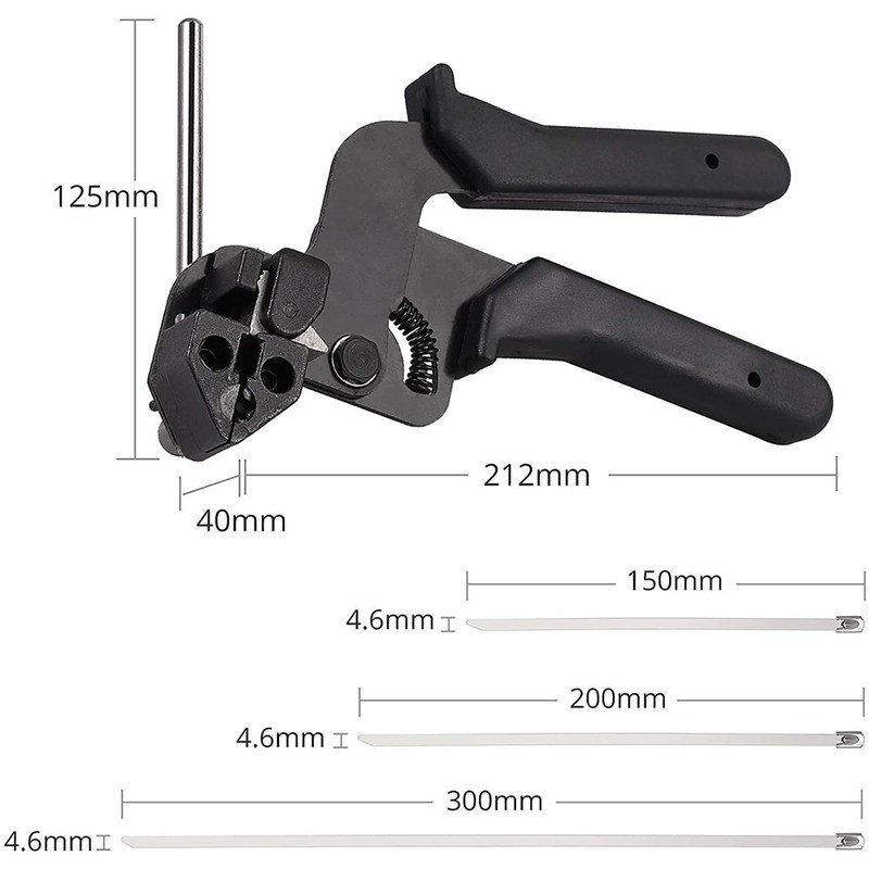 201/301pcs/Set Stainless Steel Cable Tie Pliers Zip Tie Auto
