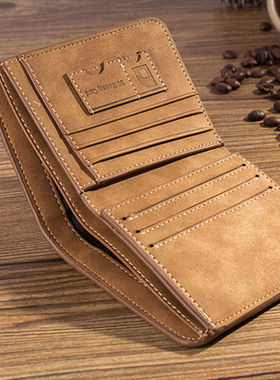 Men's Wallet Foldable Small Money Purses Leather