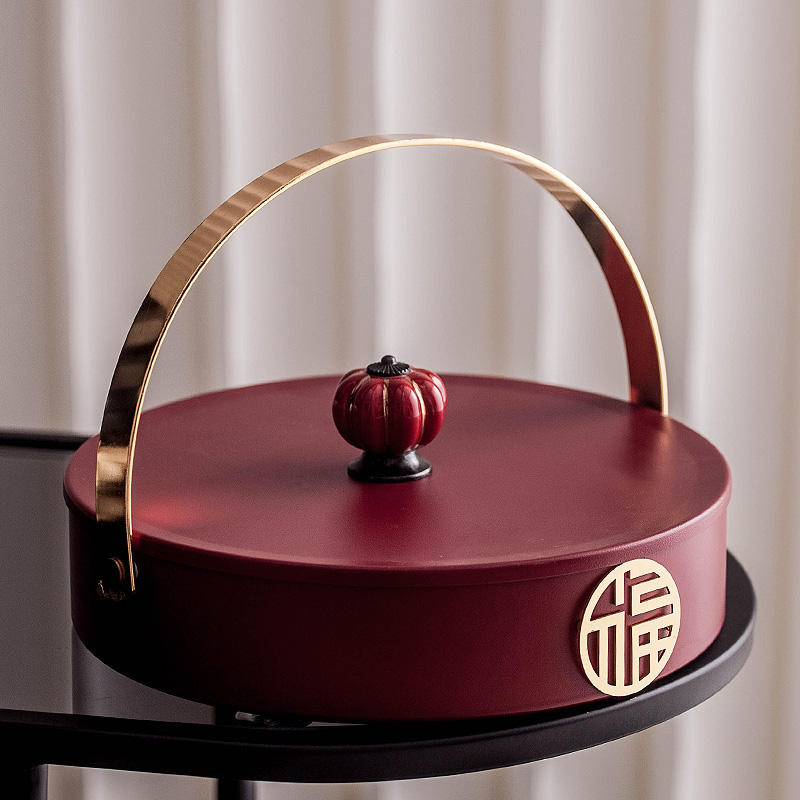 新年福字果盘摆件春节中式2025新款客厅装饰家用糖果干果茶几托盘