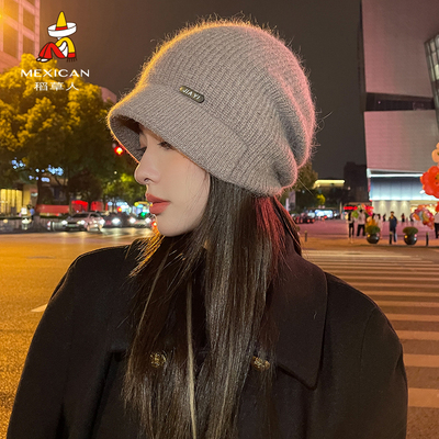 稻草人帽子女针织秋冬季保