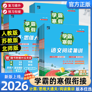 2026学霸寒假假衔接作业一二三四五六年级小学生语文阅读集训数学计算思维大通关人教版 课堂笔记练习册暑假一本通 北师大江苏教版