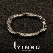 手链男士 潮扭曲复古嘻哈个性 小众设计中性暗黑先锋做旧风