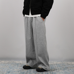 PROCANO25AW加绒中缝线卫裤重磅保暖直筒阔腿休闲秋冬加厚长裤