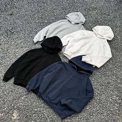 Procano日系加绒重磅cleanfit连帽卫衣男女Boxy短宽情侣春秋帽衫