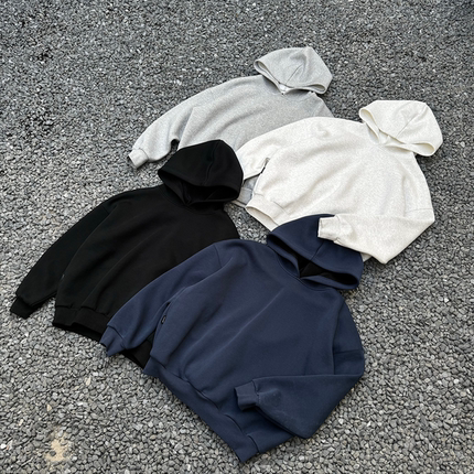 Procano日系加绒重磅cleanfit连帽卫衣男女Boxy短宽情侣春秋帽衫