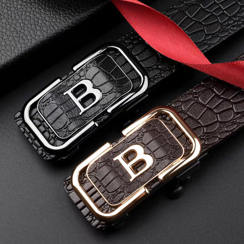 男士皮带保罗鳄鱼纹高档商务