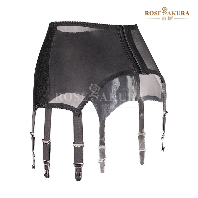 珞樱8384欧美腰封式档吊袜带包胶金属葫芦扣闪光长筒袜丝袜配件