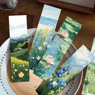 60张春的绿野书签氛围感小清新ins风唯美风景文案阅读标记书签