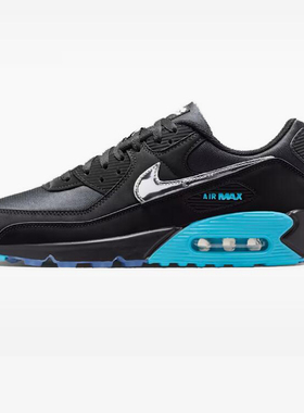 耐克 Nike Air Max 90 黑蓝 防滑耐磨气垫跑步鞋 IQ9438 001